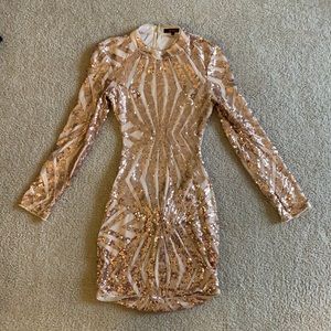 Backless Gold sequin dress